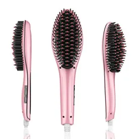 ACEVIVI Digital Anti Static Ceramic Hair Straightener Heating Detangling Hair Brush Paddle Brush for Faster Straightening Styling